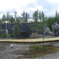 Горный парк "Рускеала". Экспозиция природно-культурного парка "Калевала" перед открытием