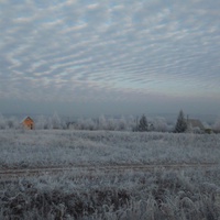 Зима пришла. Очень красивое небо в преддверии зимы. д. Болшево