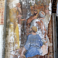 Часть росписей стен Троицкой церкви в с. Ошлань Богородского района Кировской области