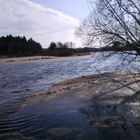 Река Поля за мостом у деревни Воронинская