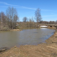 Урочище Еляково в 2011 г., карьер в центре бывшей деревни залит весенними водами