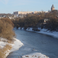 Река Днепр в районе Успенского моста.