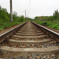 Участок железной дороги у деревни Ладога