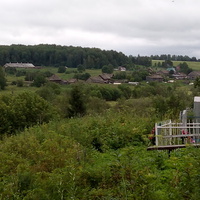 Панорама села, фото от кладбища, с другой стороны пруда.