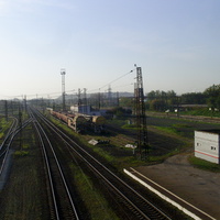 Вид с ж/д перехода станции Восресенск. Вдали - фосфогипсовый отвал