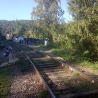 Железная дорога у перехода к водопаду Пробой.