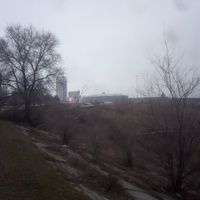Вид с дамбы по проспекту Мира на Донбасс-Арену