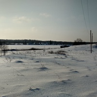 панорама д. Еремеевская на озере