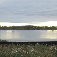 Берег озера Чашницы. На противоположном берегу - д.Семёнково.