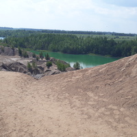 Вид на озёра с высоты шахтной выработки. с.Кондуки