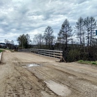 мост через реку Уфтюга в д. Кузьминская. май 2020 г.