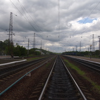 Железнодорожные колеи в сторону Знаменки.