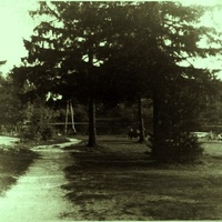 салтыковка.пруд тарелочка.видно дом лесничества.1964 год