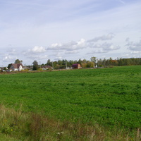 Дома деревни Ботино со стороны поля