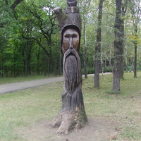 Деревянный идол в парке Победы