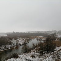 Река Ока в районе деревни Быстрая. Декабрь, 2021г.