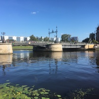 Высокий мост через реку Преголя на Московской улице