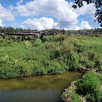 Рухнувший мост через Лопасню
