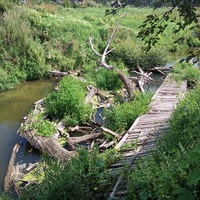 Рухнувший мост через Лопасню