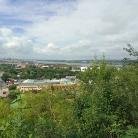 Вид на город Пермь и реку Кама  с мемориала-диорамы на Вышке