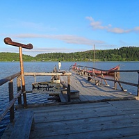 На территории исторического парка "Бастион".  "ЛАДЕЙНАЯ ИСТОРИЯ". Флот парка «Бастiонъ». Ладья "Фрейя" у причала