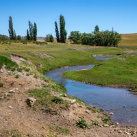 Жамбылская область, Кордайский район, село Соганды. Речка протекающая через село