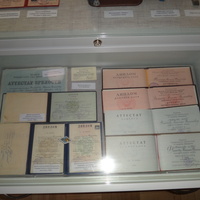 Краеведческий музей. Почётные граждане г. Бор. Экспозиция, посвящённая Филатову Н.Ф. Дипломы и аттестаты.