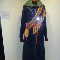 Экспозиция в воротном ярусе Ивановской башни Кремля "Подвиг народного единства". Реконструкция костюма стрельца XVIIв. Берендейка с зарядцами и сумочкой для пуль. В ёмкостях - зарядцах находился заранее отмеренный объём пороха.