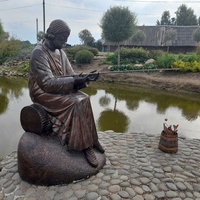 Скульптурная композиция "Семион Верхотурский ловит рыбу"