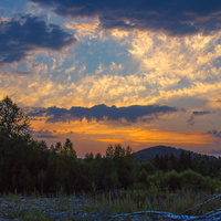 С.Каракокша, закат на р.Саракокша.