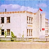 Административное здание конторы совхоза и сельсовета. Далее здание школы