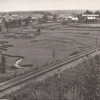 Вид на село со стороны Пастуховской выемки, примерно 1973 год