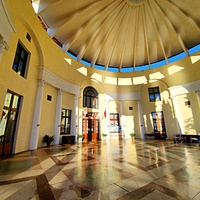 Санаторий "Горный" в п.г.т. Курпаты.  Ротонда у клуба и столовой. Слева - вход в клуб.