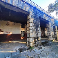 Санаторий "Горный" в п.г.т. Курпаты. Основание смотровой площадки у клуба и столовой.