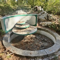 Парк санатория "Горный" в п.г.т. Курпаты. Декоративный недействующий фонтан.