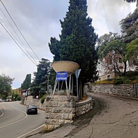 Въезд в санаторий "Горный" в п.г.т. Курпаты.