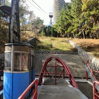 Санаторий "Горный" в п.г.т. Курпаты. Санаторная канатная дорога. Вид от нижней станции.