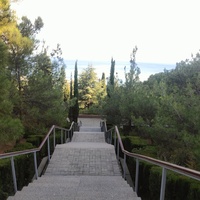 Лестница мемориального комплекса «Холм Славы» к вечному огню.