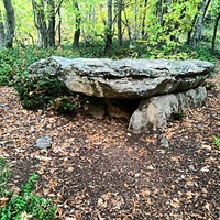 Таврские каменные ящик в конце Царской (солнечной) тропы. Могильник «Гаспра 1» VI-V в. до н.э. на лесистой природной террасе западного склона безымянной возвышенности около пос. Гаспра.