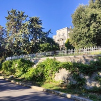 Дворцово-парковый ансамбль Ливадийского дворца. Парк-памятник садово-паркового искусства. В центре - дом барона В. Б. Фредерикса, последнего министра Императорского Двора.