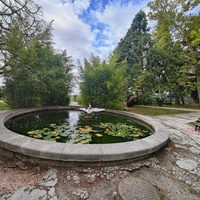 Парк "Дюльбер". Разбит в к. XIX в. Инициатор - велик. князь П. Н. Романов. Проект дворц.-парк. ансамбля с учётом эскизов Романова разраб. ялт. арх. Н. П. Краснов, высажен с участ.  крым. садовода Л. Кремера. Фонтан "Лебедь".