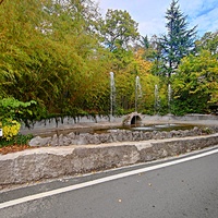 Архитектурно-парковый комплекс Юсуповского дворца в посёлке Кореиз. Площадь парка — около 16 га, создан известным ландшафтным дизайнером Карлом Кебахом и директором императорского ботанического сада Николаем Гартвисом в 1820-х гг.