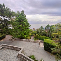 Княгиня Анна Голицына построила здесь дачу «Розовый дом» и разбила сад. В 1880-х гг. имение приобрёл князь Феликс Юсупов-старший. В 1909 г. Феликс Юсупов-младший перестроил дачу в полноценный дворец. Южная терраса.