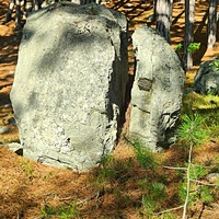 Вдоль Кореизской тропы. Скатившаяся и расколотая глыба.
