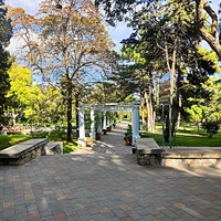 Колоннада с перголой в Приморском парке.