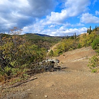 Урочище Малое Семидворье на холмах и склонах балки Сотера над территорией лагеря МЭИ.
