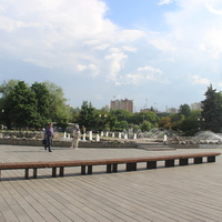 В сквере имени Дзержинского.