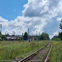 Пос. Головино, ж/д ветка около Амвросиевской церкви, вид к югу