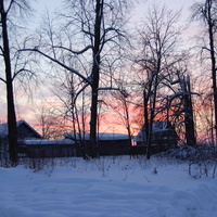 деревня Бреднево зимний вечерний пейзаж