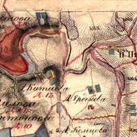 фрагмент топографической карты Ярославской губернии 1857г., на которой указан погост Иоанна Предтеча